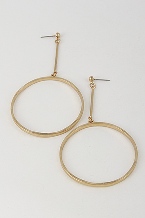 Bar Earrings With Circle Emblem 6FBF1